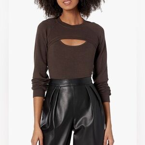 MONROW Chocolate Supersoft Peekaboo Sweatshirt